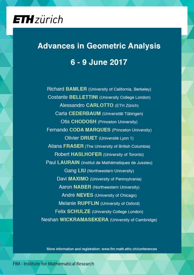Enlarged view: Poster Advances in Geometric Analysis