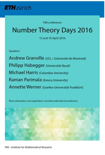 Enlarged view: Poster Number Theory Days