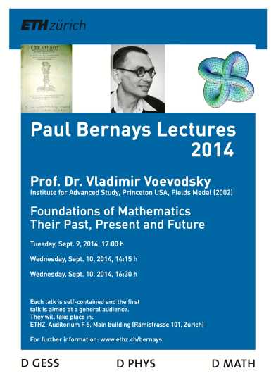 Poster Paul Bernays Lectures 2014